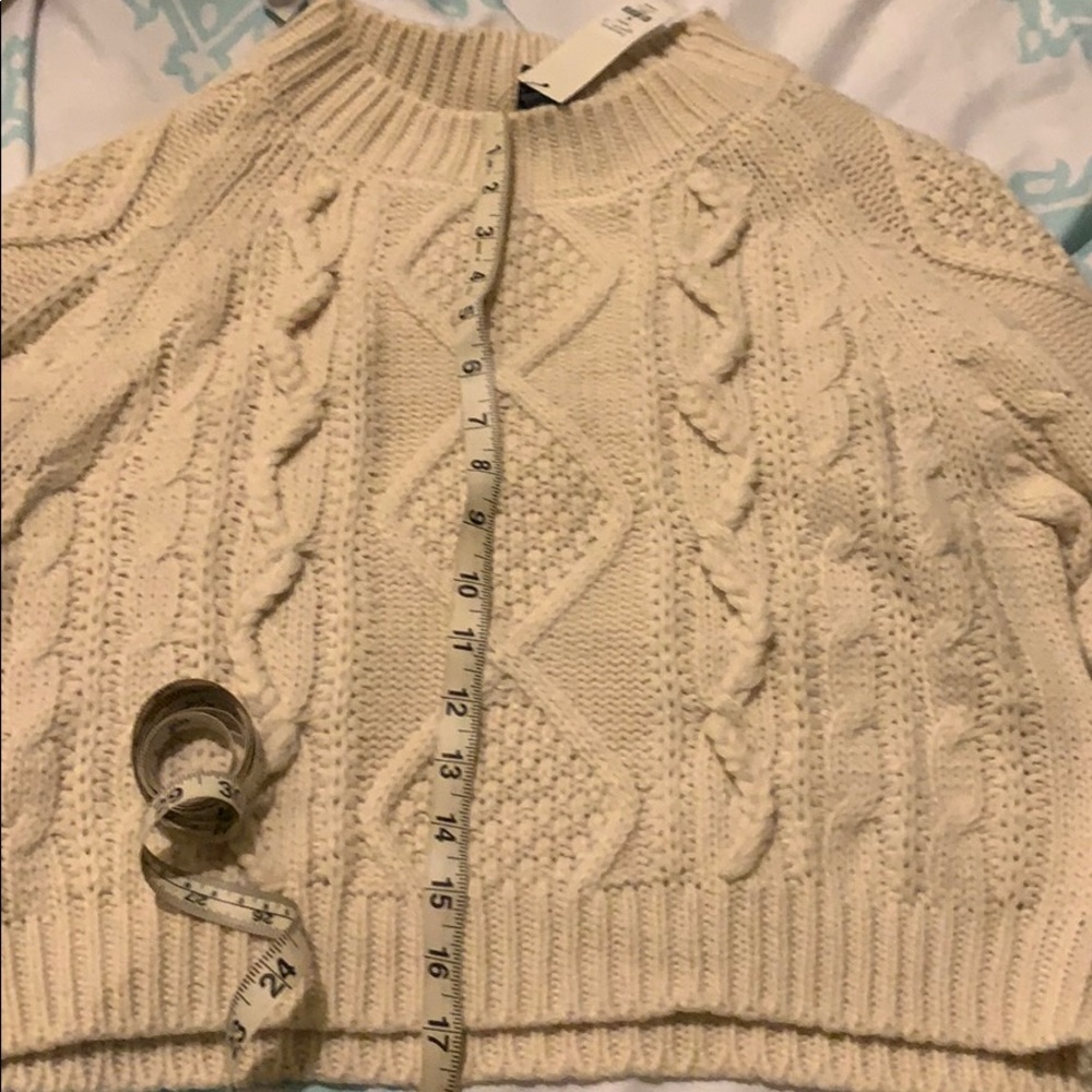 Taupe Braided Cable Sweater - Picture 5 of 5